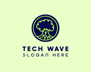 Green Tech Tree  logo design