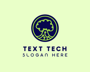 Green Tech Tree  logo design