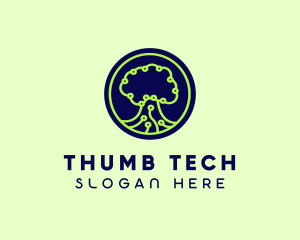 Green Tech Tree  logo design