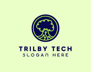 Green Tech Tree  logo design