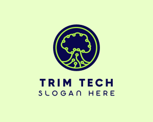 Green Tech Tree  logo design