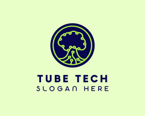 Green Tech Tree  logo design