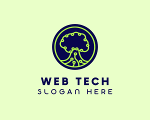 Green Tech Tree  logo design