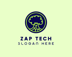 Green Tech Tree  logo design