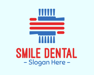 Dental Toothbrush Cross logo design