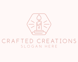 Hexagonal Candle Decor  logo design