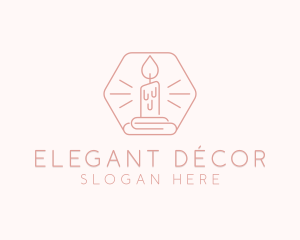 Hexagonal Candle Decor  logo design