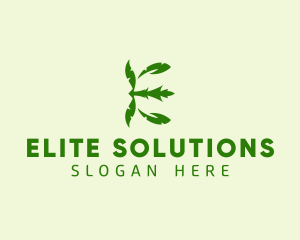 Palm Tree Letter E logo design