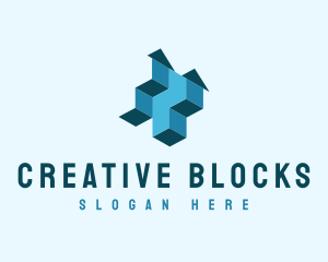 Generic Arrow 3D Blocks logo design