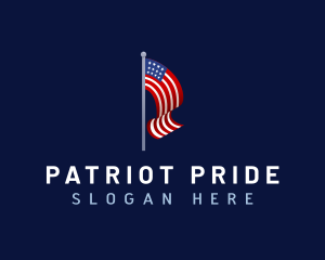 USA Patriotic Flag logo design