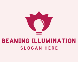 Flower Light Bulb logo design