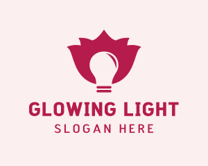 Flower Light Bulb logo design