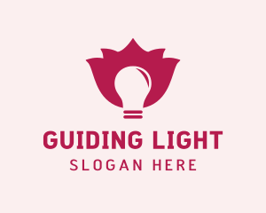 Flower Light Bulb logo design