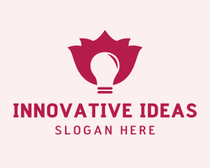 Flower Light Bulb logo design