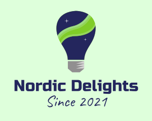 Northern Lights Lightbulb logo design