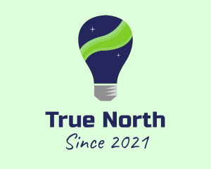 Northern Lights Lightbulb logo design