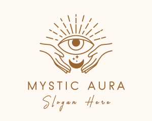 Moon Eye Mystic Hand  logo design