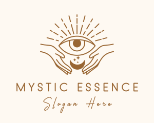 Moon Eye Mystic Hand  logo design