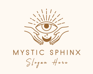 Moon Eye Mystic Hand  logo design