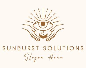 Moon Eye Mystic Hand  logo design