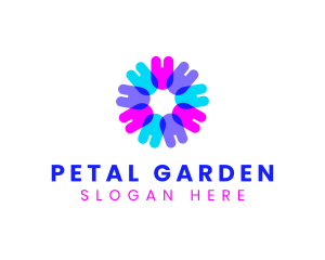 Fluorescent Neon Flower logo