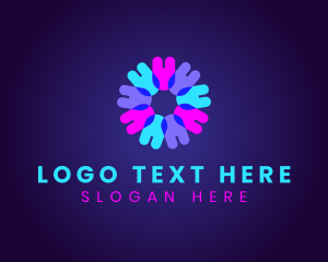 Fluorescent Neon Flower logo