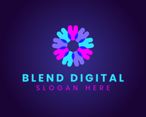 Fluorescent Neon Flower logo