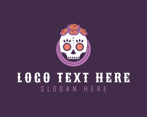 Decorative Mexican Skull logo