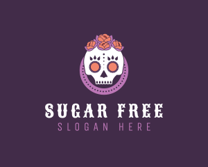 Decorative Mexican Skull logo design