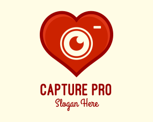 Red Heart Camera App logo design