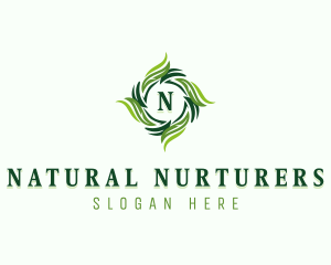 Natural Herbal Vegan logo design