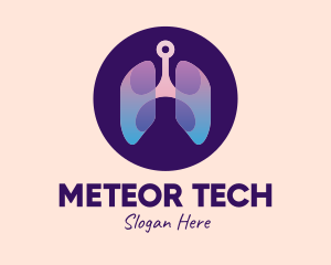 Respiratory Lung Organ Tech logo design