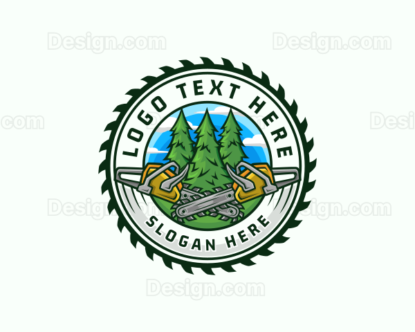 Chainsaw Woodcutter Logging Logo