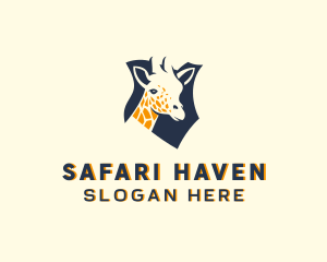 Safari Giraffe Animal logo design