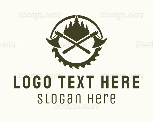 Axe Wood Lumberjack Logo