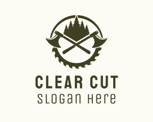 Axe Wood Lumberjack logo design