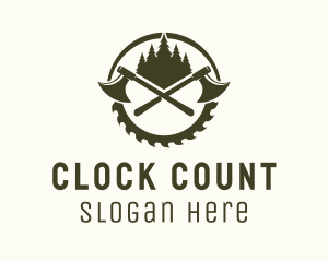 Axe Wood Lumberjack logo design