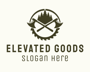 Axe Wood Lumberjack logo design