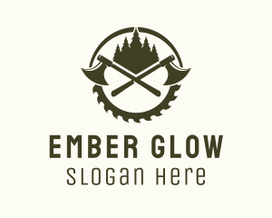 Axe Wood Lumberjack logo design