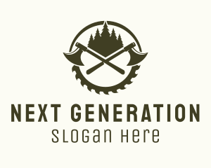 Axe Wood Lumberjack logo design