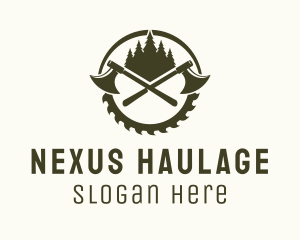 Axe Wood Lumberjack logo design