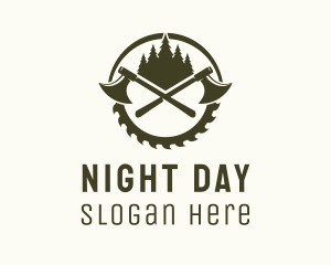 Axe Wood Lumberjack logo design