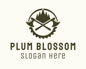 Axe Wood Lumberjack logo design