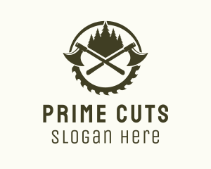 Axe Wood Lumberjack logo design