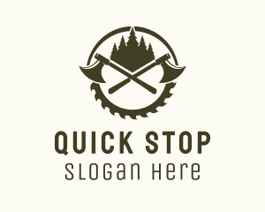 Axe Wood Lumberjack logo design