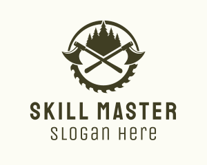 Axe Wood Lumberjack logo design