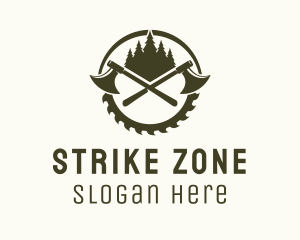 Axe Wood Lumberjack logo design