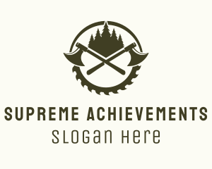 Axe Wood Lumberjack logo design