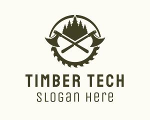 Axe Wood Lumberjack logo design