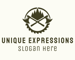 Axe Wood Lumberjack logo design